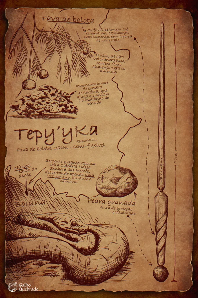 Varinha mágica brasileira Tepy’yka criada por Kaio Medau em homenagem ao estado do Tocantins