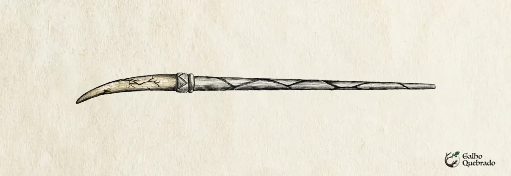 Ilustração da varinha mágica brasileira Tïa Rendu criada por Kaio Medau em homenagem ao estado do Maranhão
