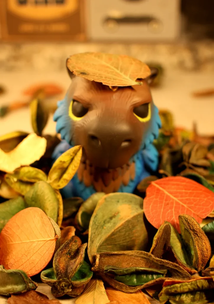 Capirara Pop - versão colecionável do animal fantástico brasileiro Capirara, criado da combinação entre a capivara e a arara azul
